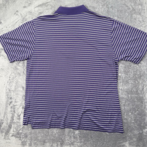 Pine Valley Polo Shirt Large Purple White Striped Gold Club Fairway & Greene - Picture 4 of 10